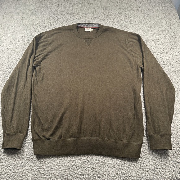Faherty Sweater Men's XL Cotton Cashmere Blend Olive Casual Workwear - Picture 1 of 8